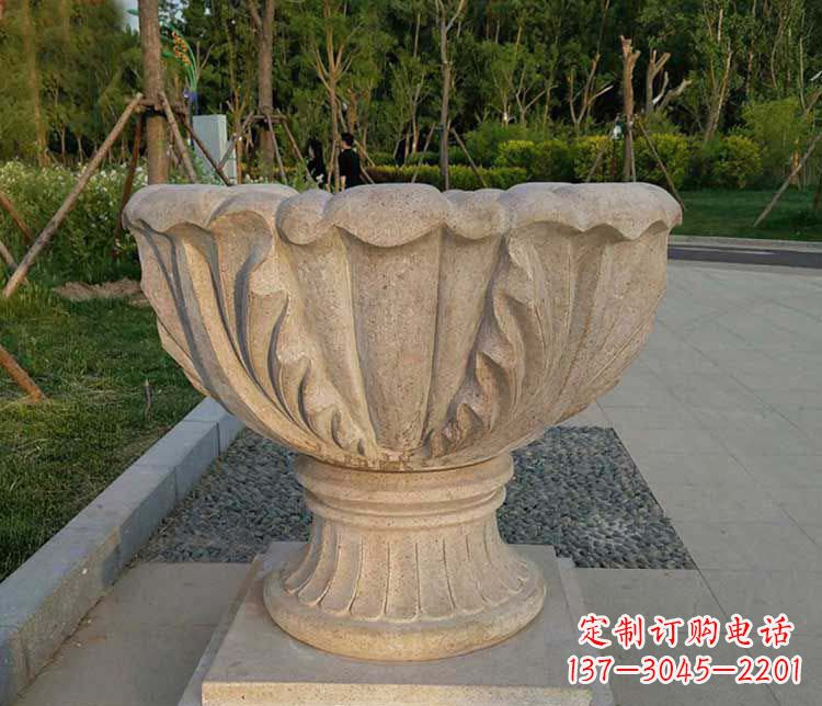 宁夏大理石欧式花钵雕塑