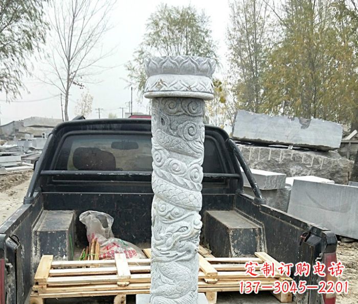 宁夏大理石龙柱雕塑