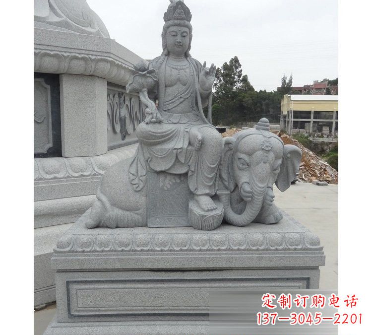 宁夏精雕细琢的大理石普贤菩萨雕塑