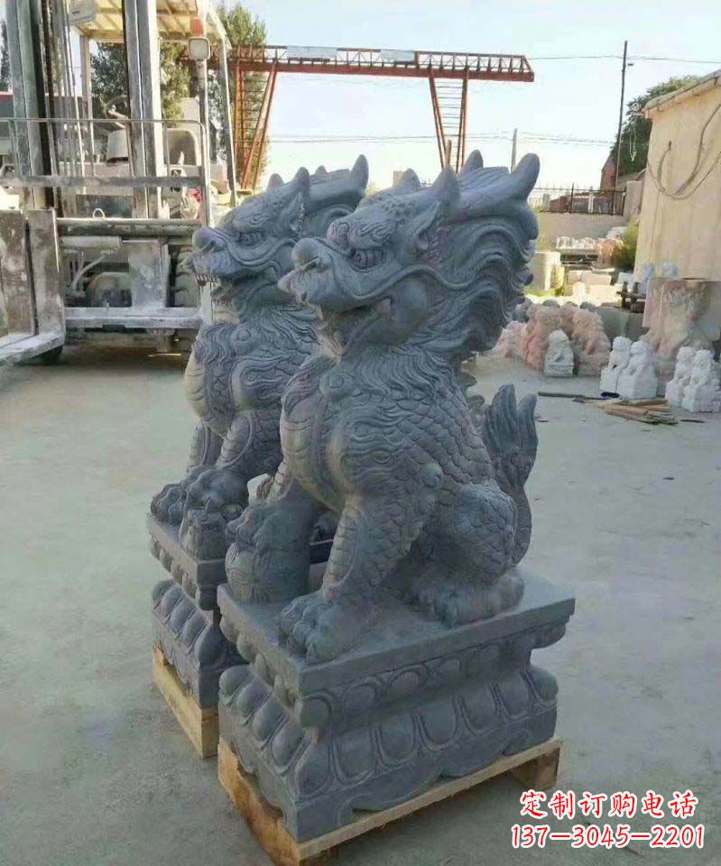 宁夏精美大理石麒麟雕塑