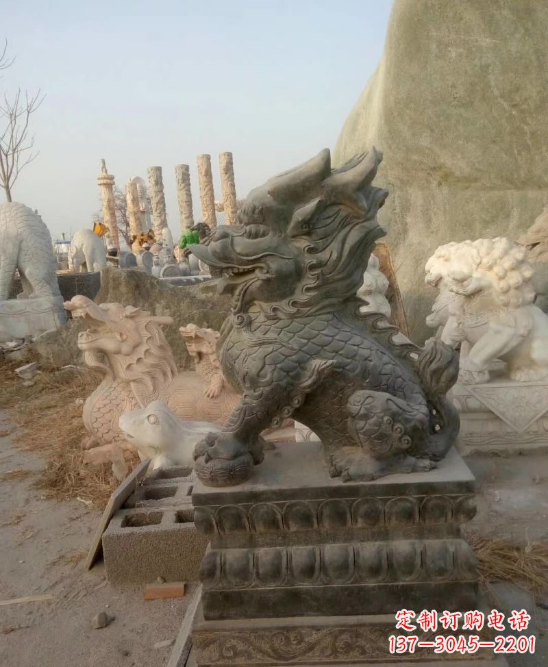 宁夏新中式麒麟雕塑,精美细腻,艺术品级别