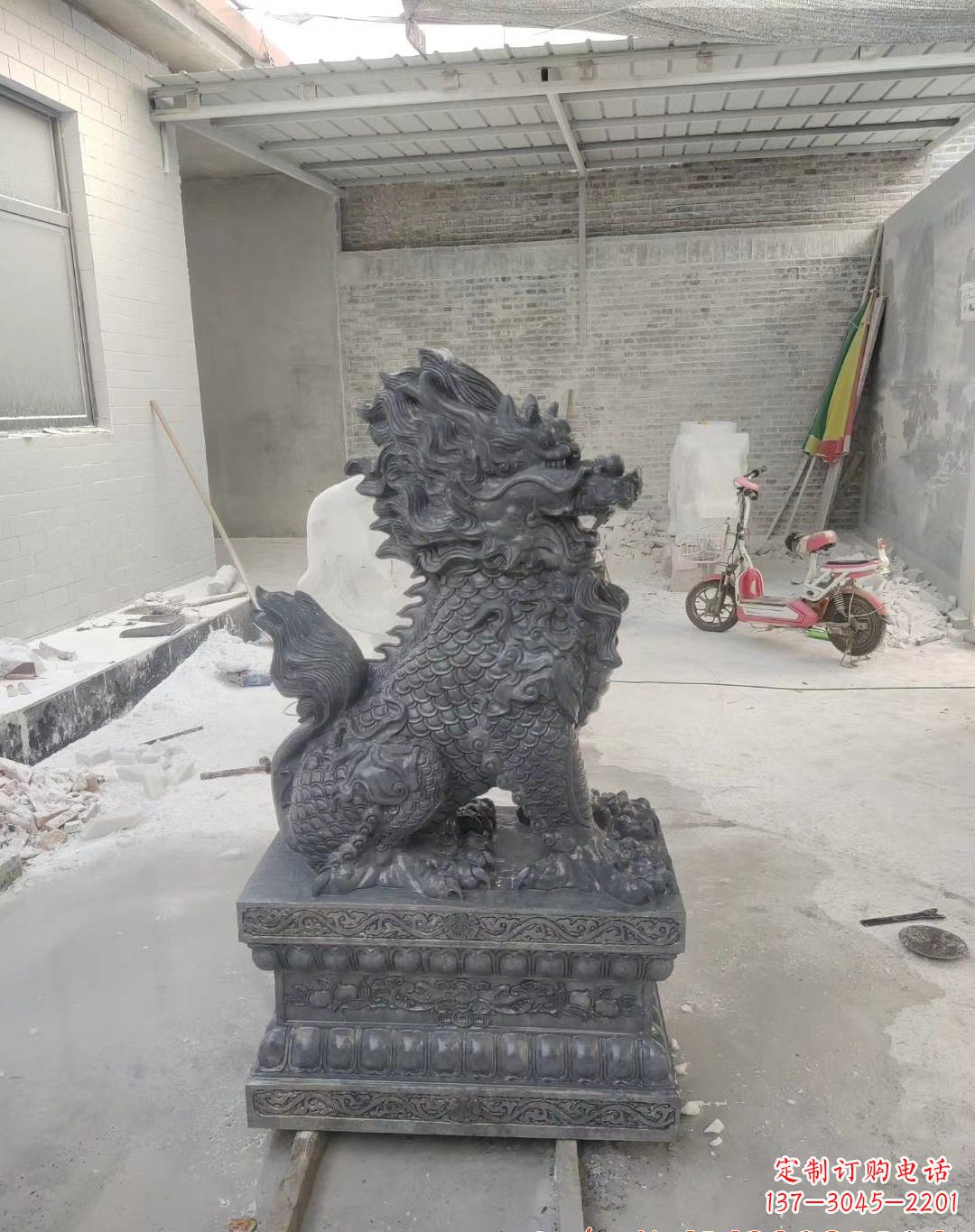 宁夏传世工艺大理石麒麟雕塑