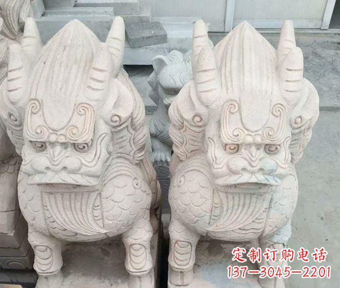 宁夏品质卓越的大理石麒麟古兽雕塑