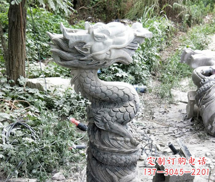 宁夏精美大理石生肖龙雕塑