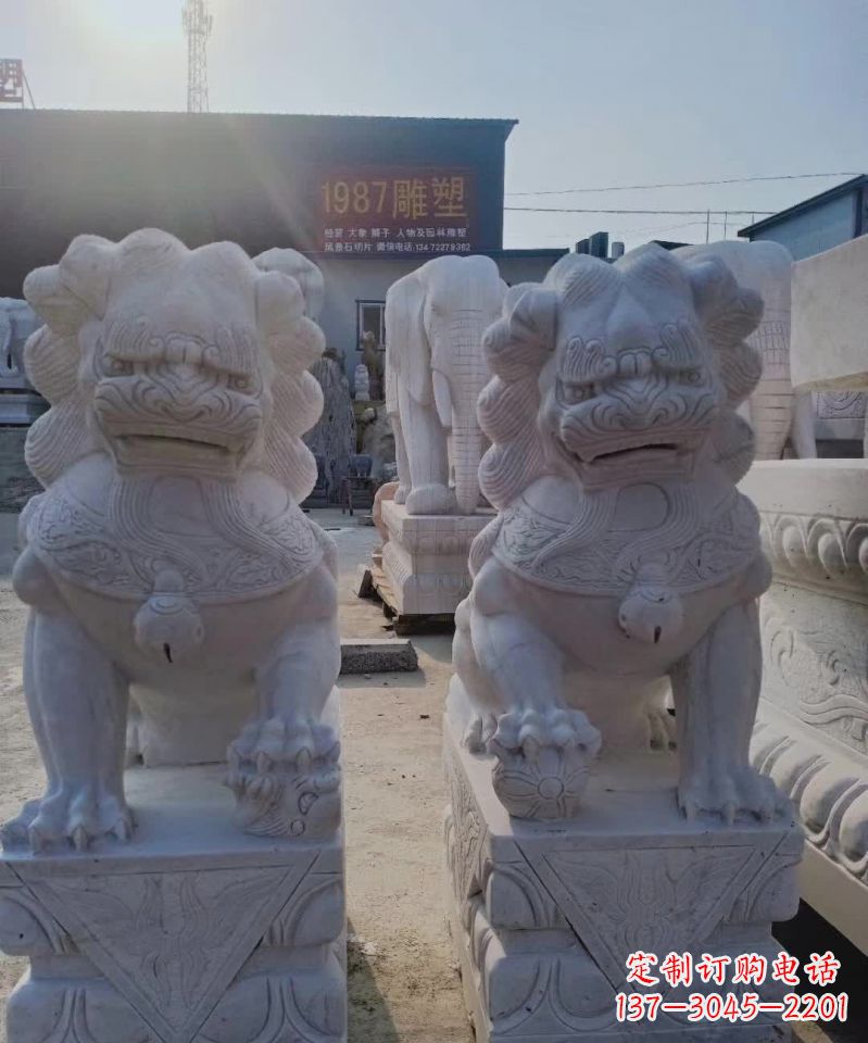 宁夏大理石狮子雕塑,象征威严