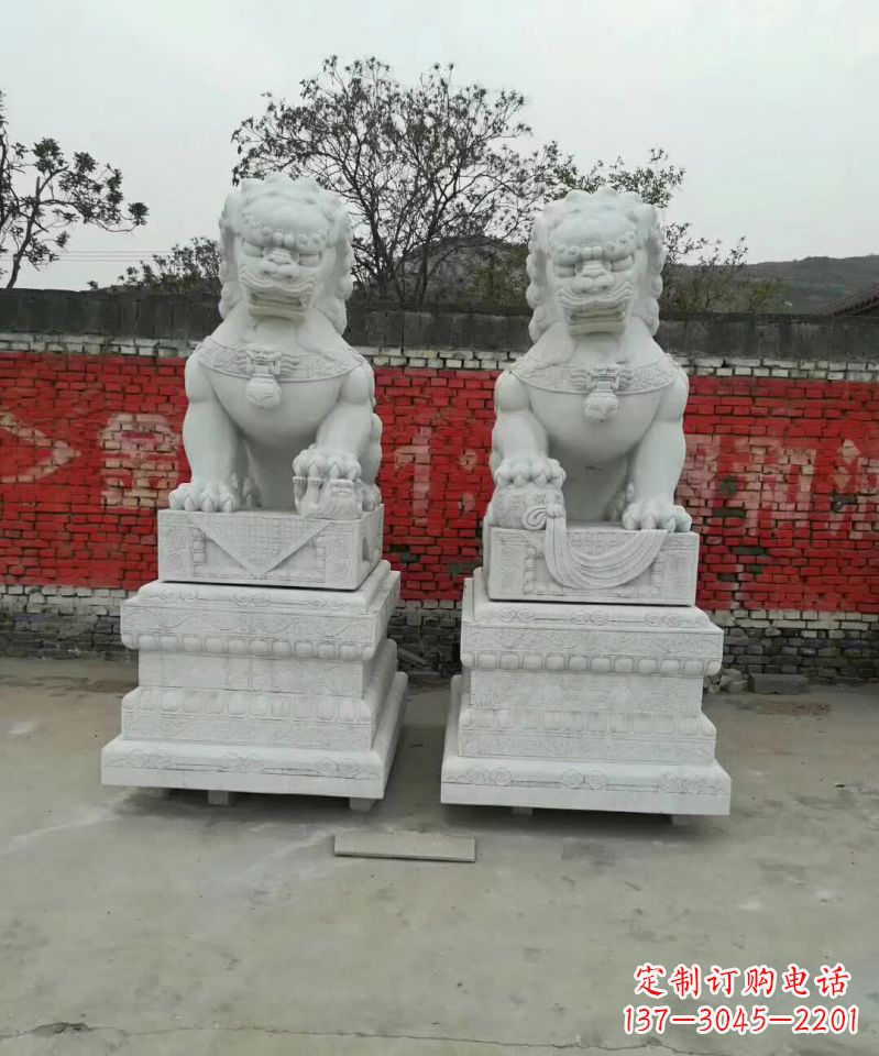 宁夏大理石狮子雕塑,精致而壮观