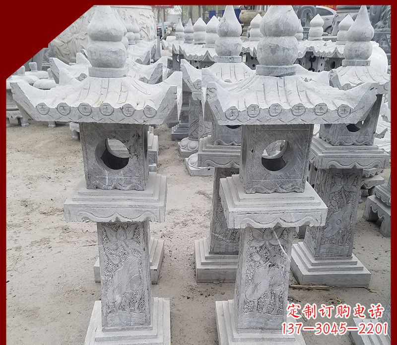 宁夏精美大理石石灯笼雕塑
