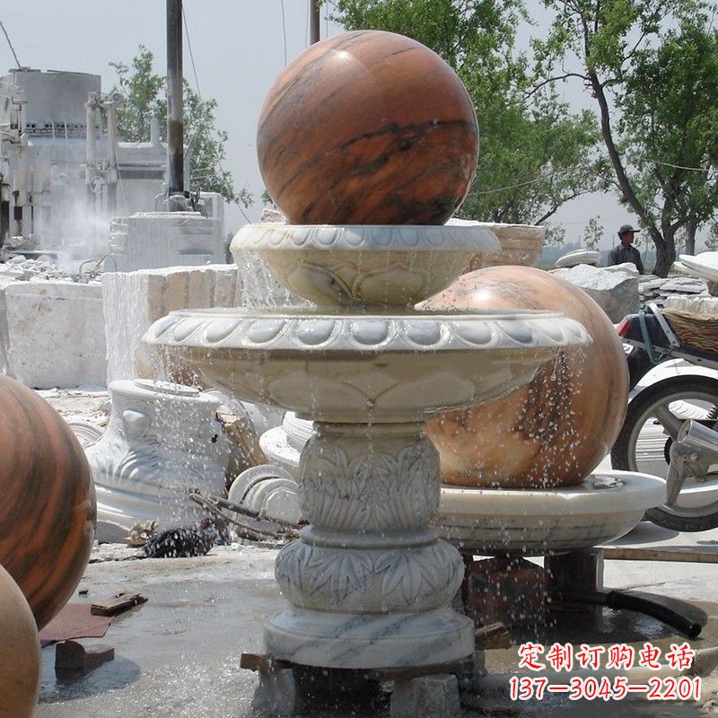 宁夏大理石石雕风水球精美绝伦的雕塑艺术