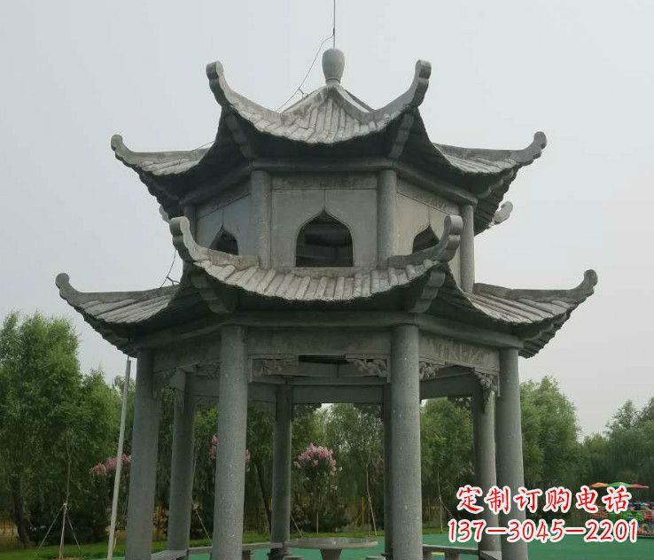 宁夏精美大理石凉亭石雕