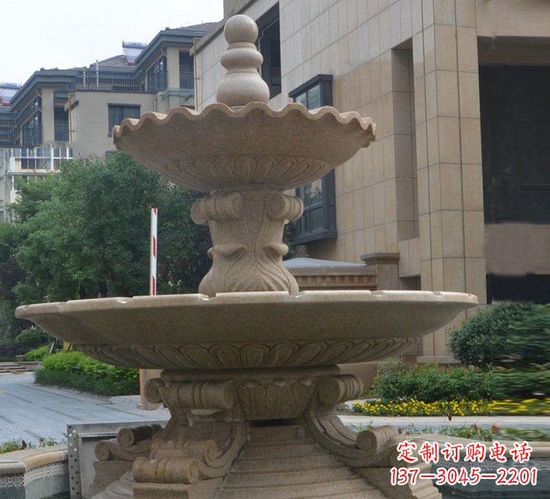 宁夏简约双层大理石喷泉雕塑