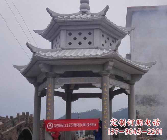 宁夏大理石双层石雕凉亭——独特的艺术结晶