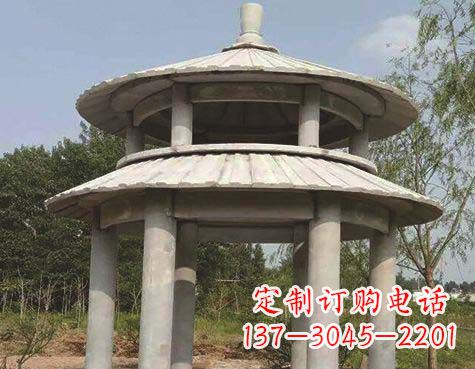 宁夏大理石双层圆顶凉亭石雕