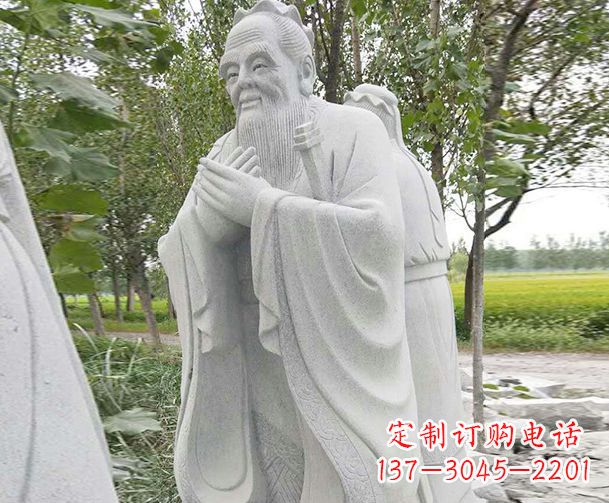 宁夏大理石雕刻孔子精美石雕
