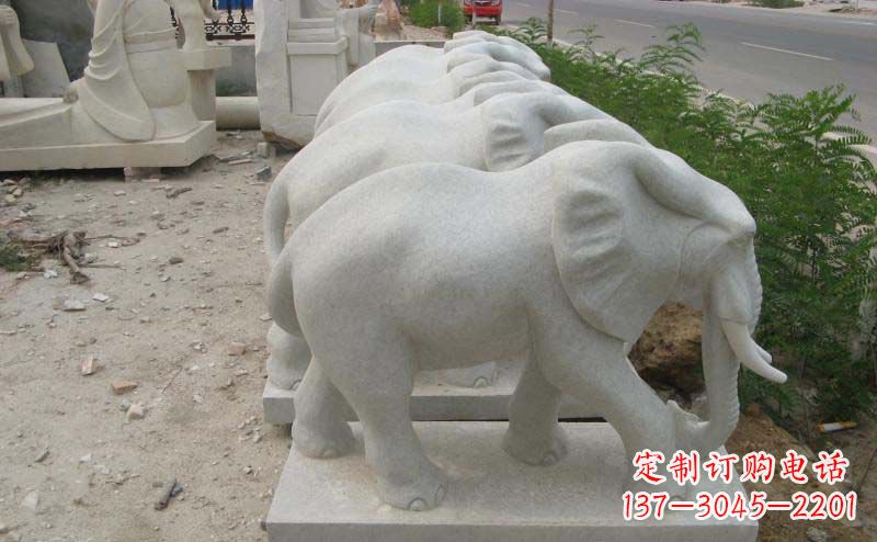 宁夏大理石小象公园动物石雕