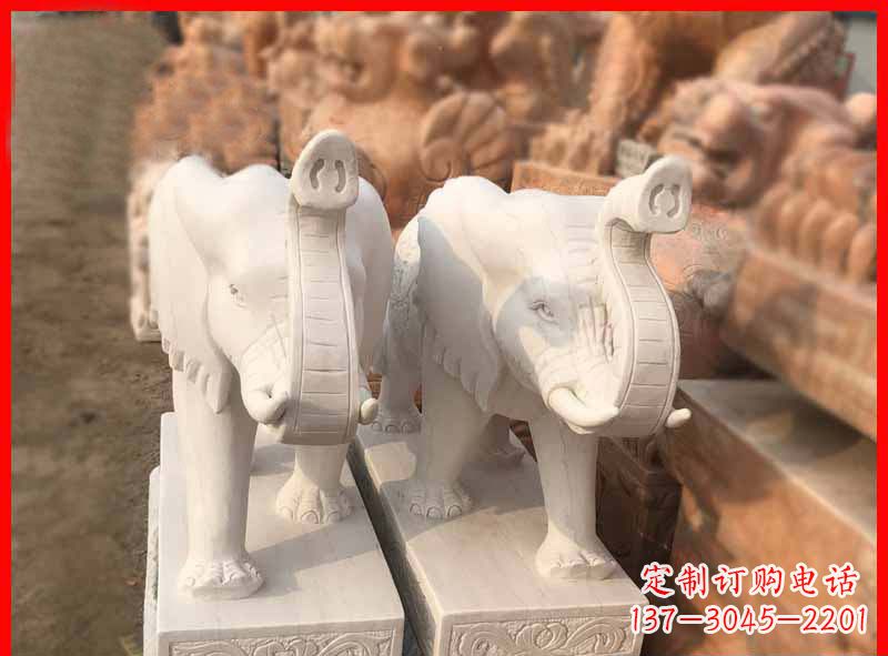 宁夏产品名称大理石小象招财石雕