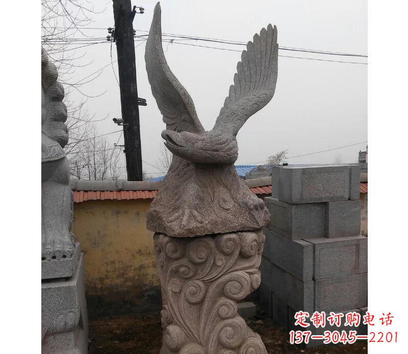 宁夏绚丽振翅的大理石雄鹰雕塑