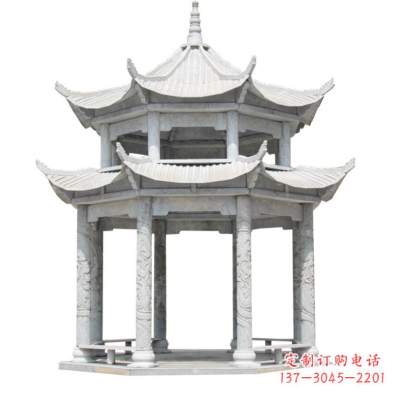 宁夏大理石古建凉亭雕塑