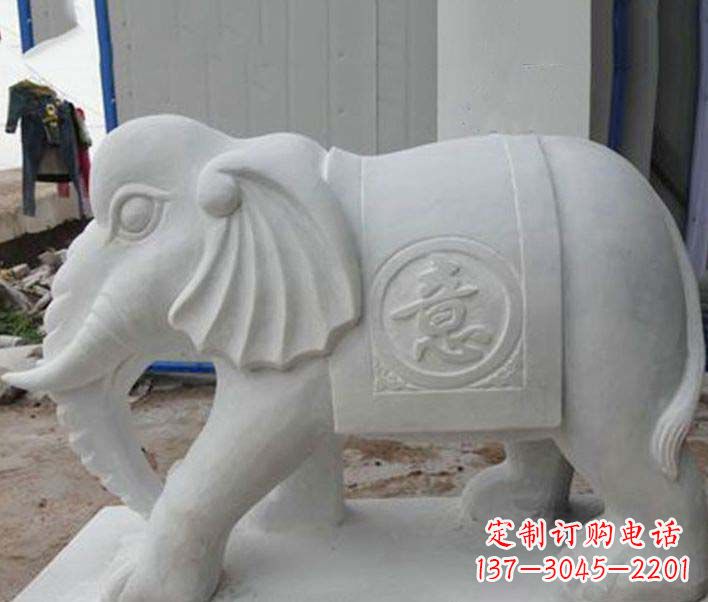 宁夏传承财富祝福,大理石招财大象雕塑
