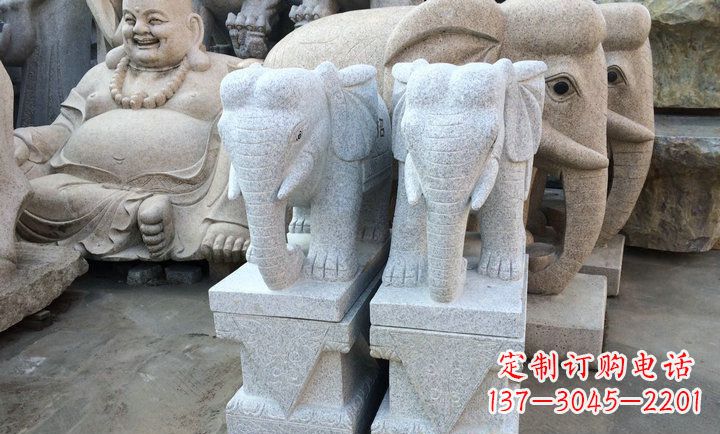 宁夏大理石大象雕塑 招财进宝
