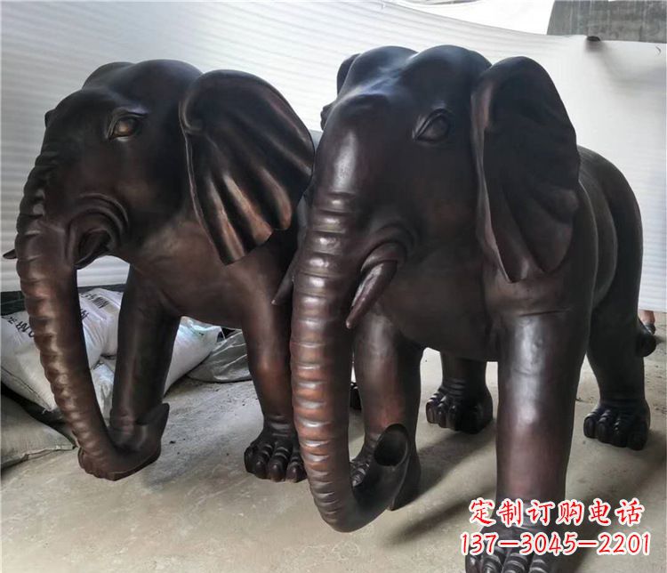 宁夏大象动物铜雕塑