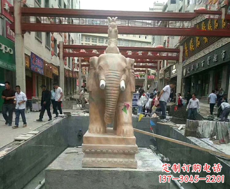 宁夏优雅活泼的大象石材雕塑