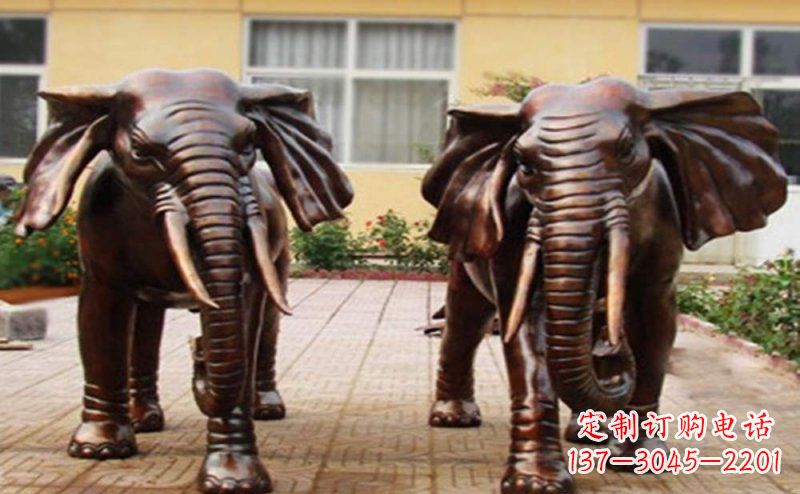 宁夏大象铜雕广场动物雕塑 (2)