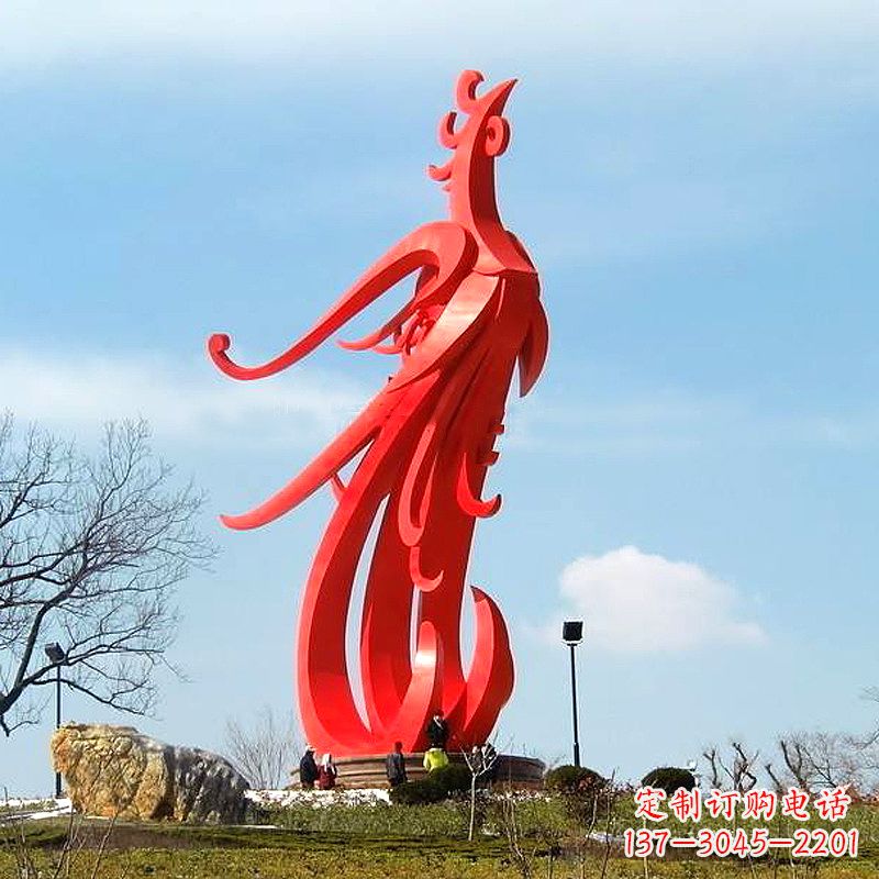 宁夏凤凰不锈钢雕塑,增添景区魅力