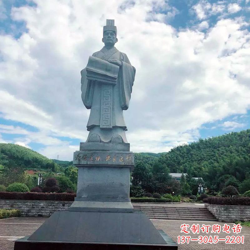宁夏大型蔡伦石雕像-景区广场历史文化名人雕塑