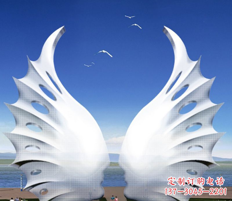 宁夏不锈钢翅膀雕塑
