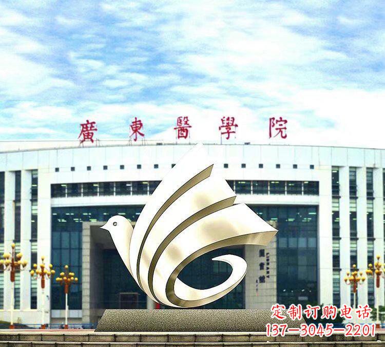 宁夏大型抽象和平鸽校园雕塑