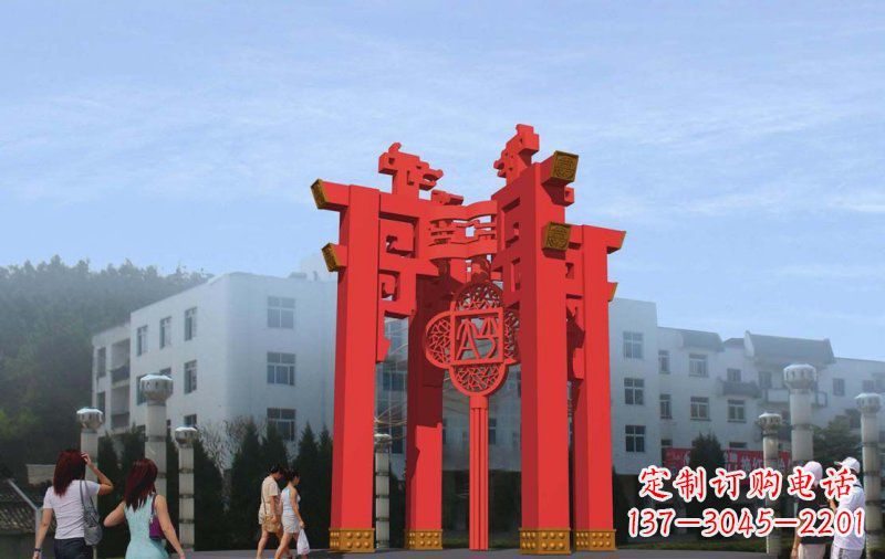 宁夏大型抽象灯笼广场不锈钢雕塑
