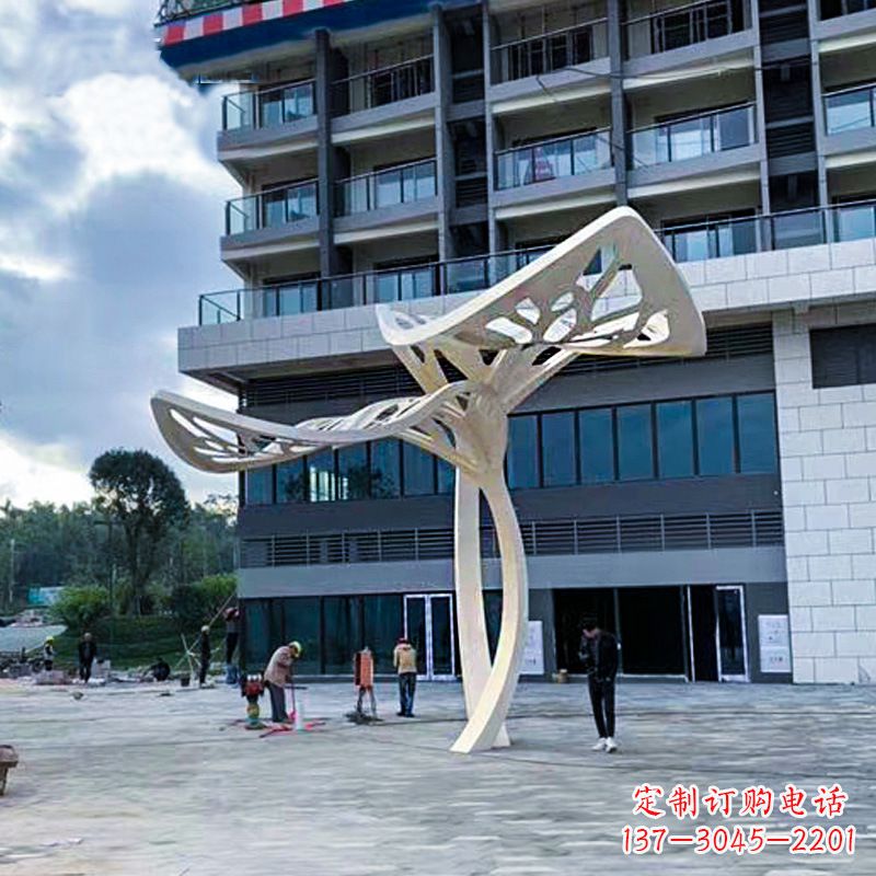 宁夏不锈钢抽象树叶雕塑