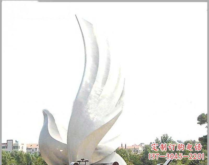 宁夏大型不锈钢雕塑和平鸽护航
