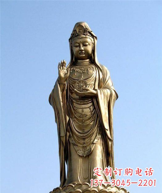宁夏大型立式铜观音雕塑
