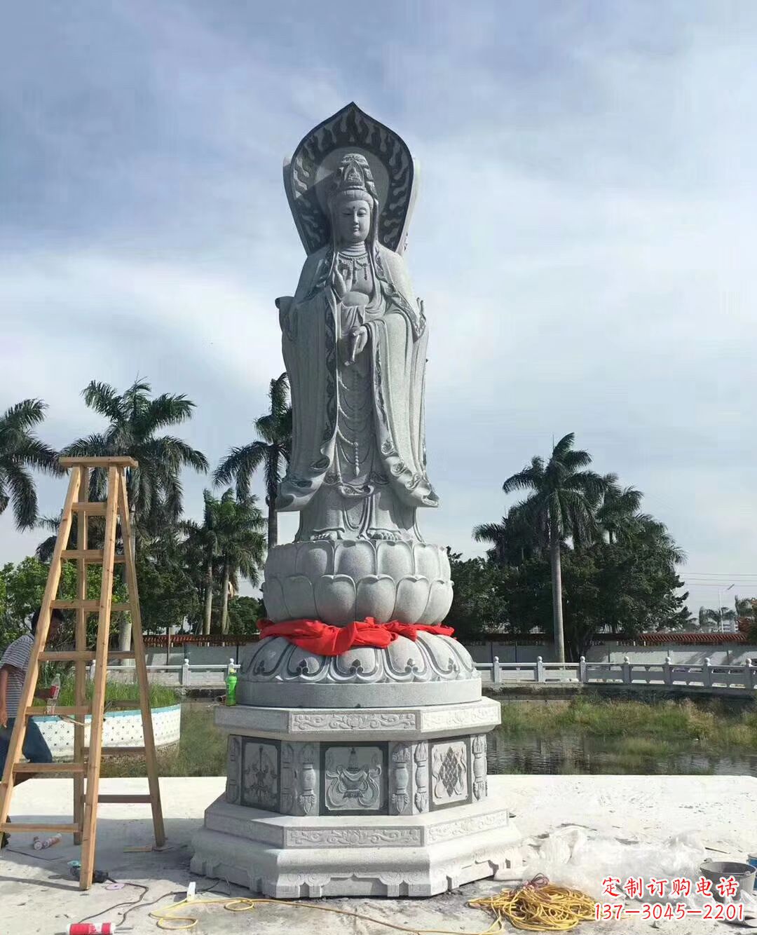 宁夏观音大型石雕摆件