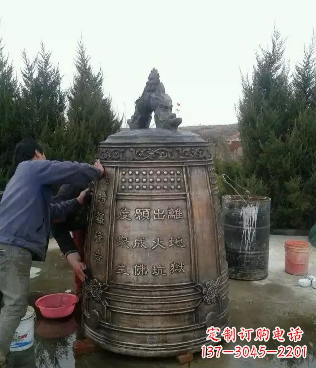 宁夏中领雕塑-大型铜钟寺庙铜雕