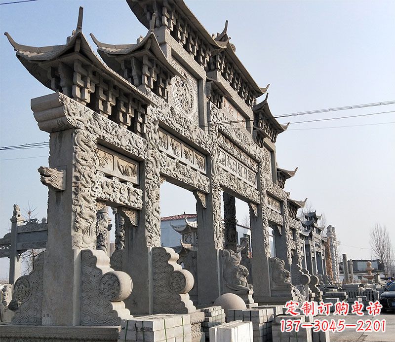 宁夏中国古典牌坊石雕定制