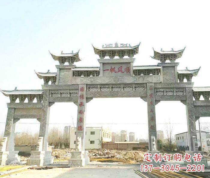 宁夏大型五门石雕牌楼 (3)