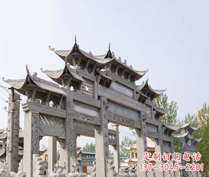 宁夏大型五门石雕牌楼 (2)