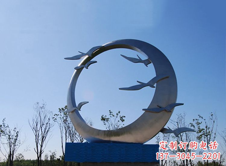 宁夏大雁不锈钢景观雕塑