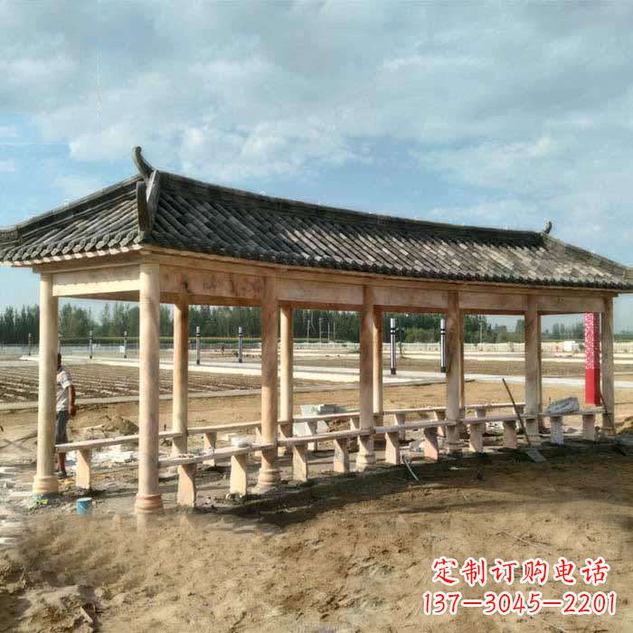 宁夏华丽精美的瓦石长廊雕塑