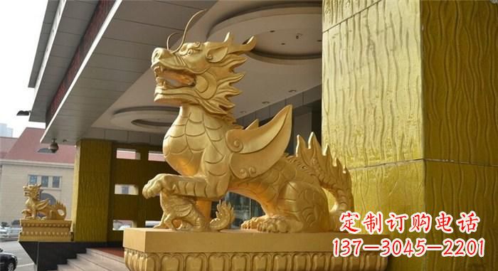 宁夏精美麒麟铜雕,展现神秘之美