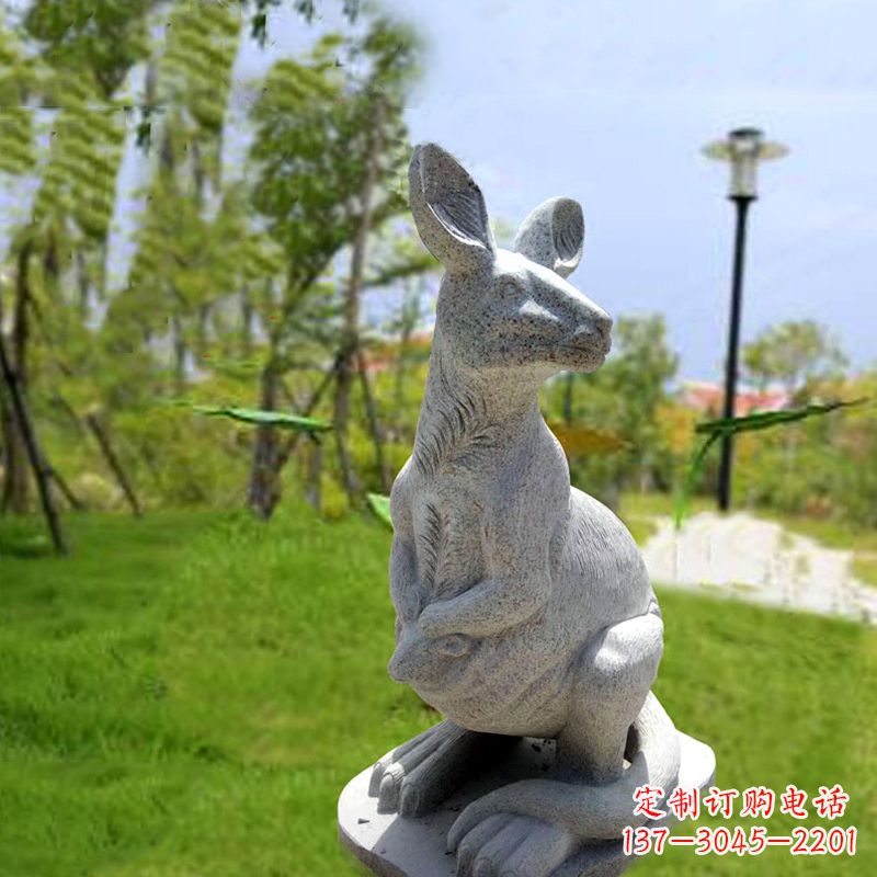 宁夏高品质袋鼠雕塑,精致石雕摆件