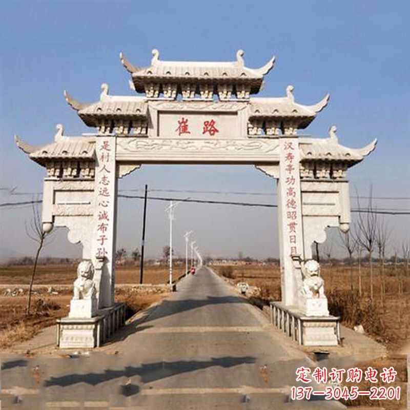 宁夏领雕塑-精美石牌坊雕塑定制