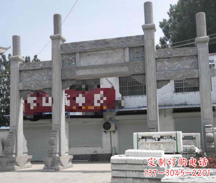 宁夏领雕塑 | 专业定制道路大理石牌坊雕塑