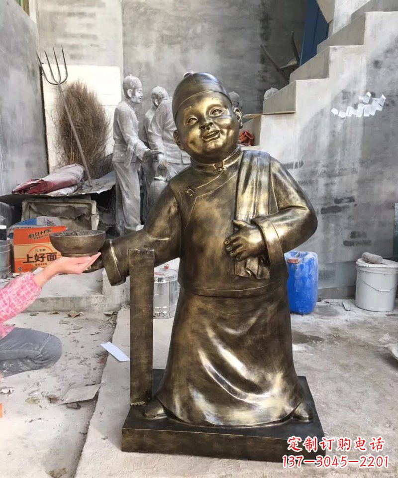 宁夏店小二铜雕——精美精致的人物雕塑