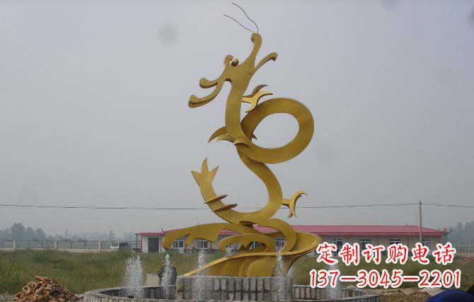 宁夏不锈钢龙雕塑,激发热血活力