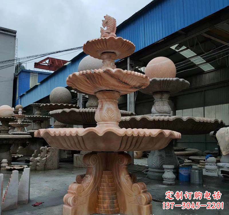 宁夏高品质跌水钵石喷泉雕塑