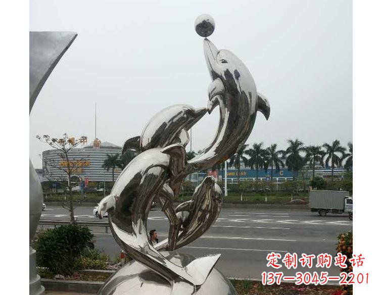 宁夏海豚精美不锈钢雕塑