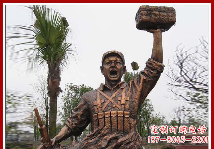 宁夏董存瑞英雄模范铜雕